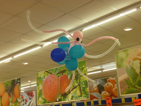 Pieuvre en ballons sculptés