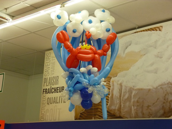 Crabe en ballons sculptés