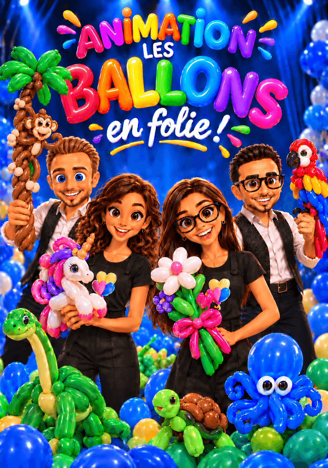 Animation sculpture de ballons bordeaux, gironde, landes, aquitaine